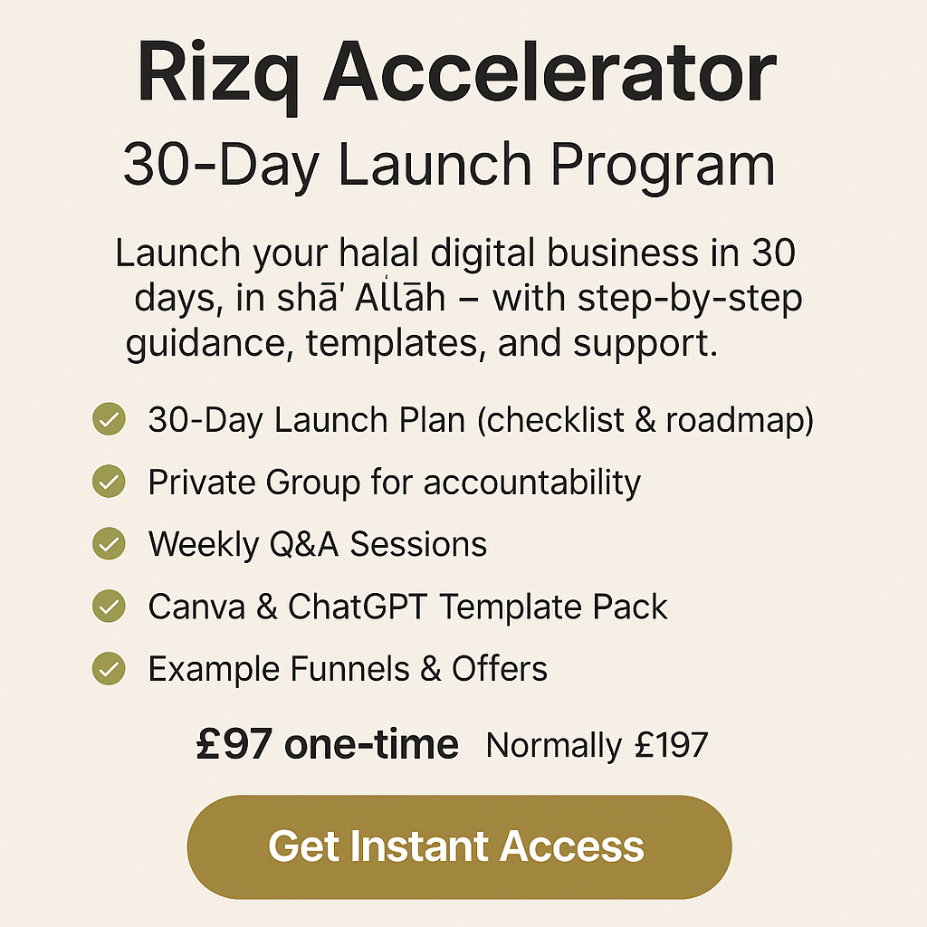 Rizq Accelerator – 30-Day Launch Program.